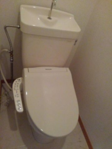 落ち着いた色調のトイレです