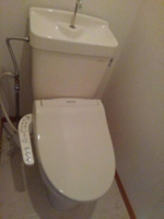 落ち着いた色調のトイレです