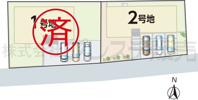 奈良市法蓮町の新築一戸建の区画図|全体区画図