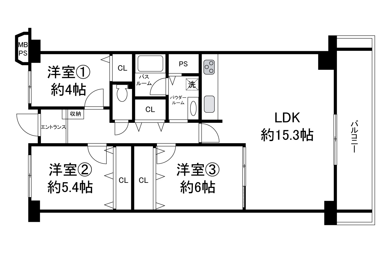 岸和田コーポラス弐号棟の間取り|リフォームプランの詳細はお問合せください。