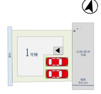 鳥栖市鎗田町5期1区画 1号棟の区画図