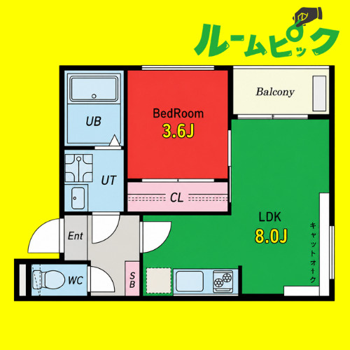 Katze本笠寺(カッツェモトカサデラ)　名古屋市賃貸　仲介手数料無料の間取り