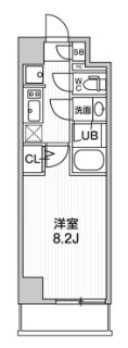 TASUKI RICHESSE KAMATAタスキリシェスシンカマタの間取り|間取り　洋室8.2帖の1Kバストイレ別独立洗面台！
