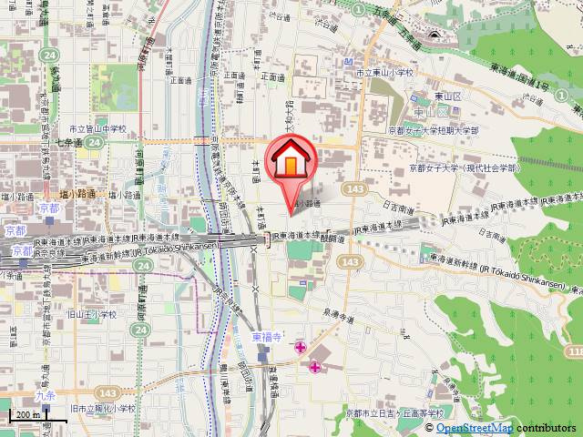 アークリード三十三間堂の地図