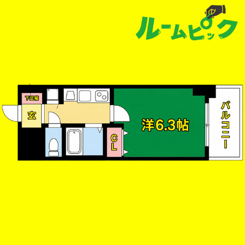 プレサンス泉セントマーク　名古屋市賃貸　仲介手数料無料の間取り