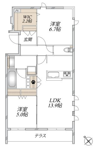 【間取り】 | (仮称）川口市飯原町メゾン　南棟 | 生活しやすい間取のお部屋です