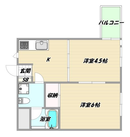 大阪市淀川区西三国１丁目の賃貸マンションの間取り