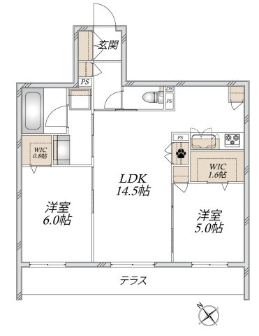 【間取り】 | (仮称）川口市飯原町メゾン　南棟 | 生活しやすい間取のお部屋です
