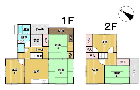 高砂市米田町米田　中古戸建の間取り|6DKです。
