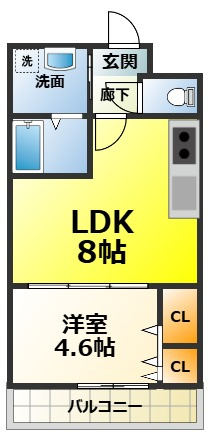 モンサント田中町の間取り