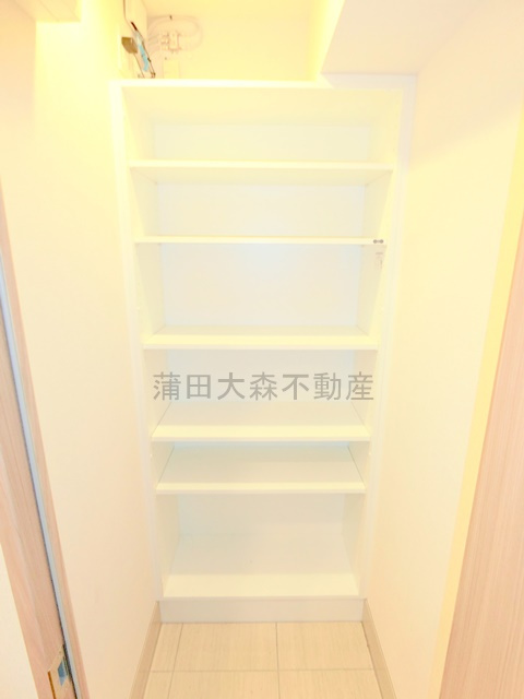 フレンシア蒲田の収納|玄関収納　少し奥行あるシューズインクローゼット　ゴルフバックやキャリーケースも