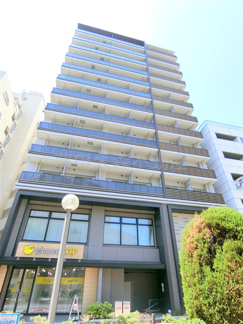 フレンシア蒲田の外観|2022年11月築　RC鉄筋コンクリート造地上13階建て1K～2LDK総戸数95戸マンション1階チョコザップ
東京都大田区蒲田5丁目　京浜東北線蒲田駅徒歩5分、京急本線京急蒲田駅徒歩9分