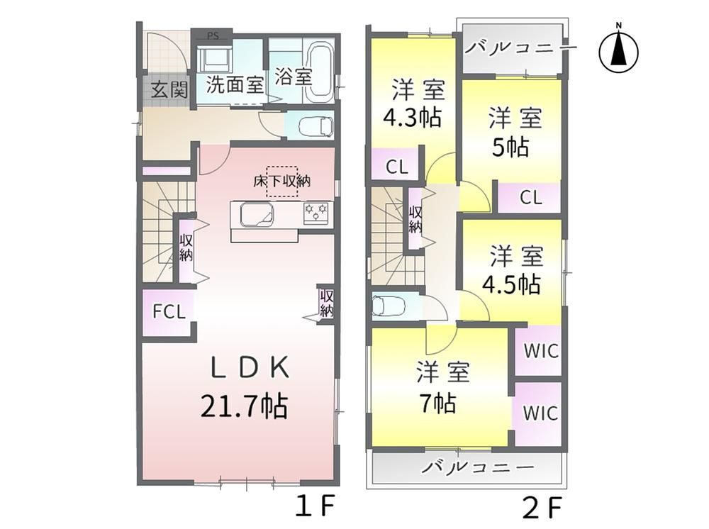 守山区西新1期(全3棟)の間取り