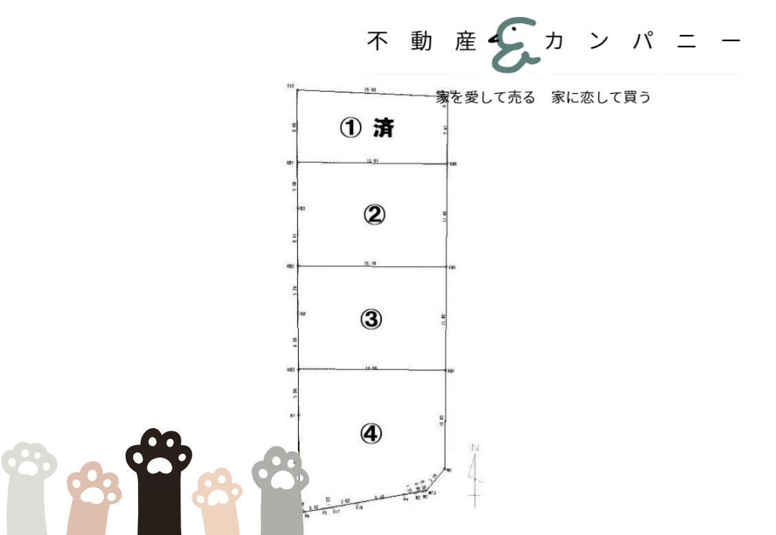 保免上一丁目の売土地4号地　松山市保免上一丁目売土地の土地図