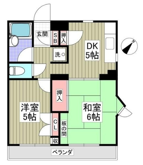 松戸市常盤平２丁目の賃貸マンションの間取り