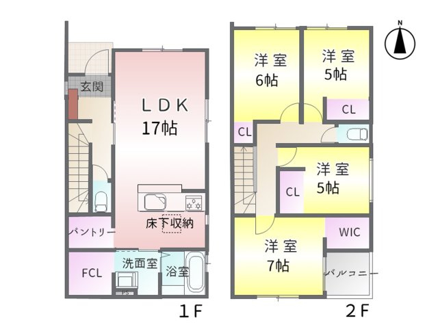 守山区西新1期(全3棟)の間取り