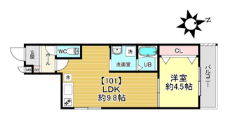 【間取り】 | （仮称）深草小久保町　新築アパート