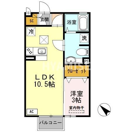 セジュールYAMAZAKI B棟の間取り