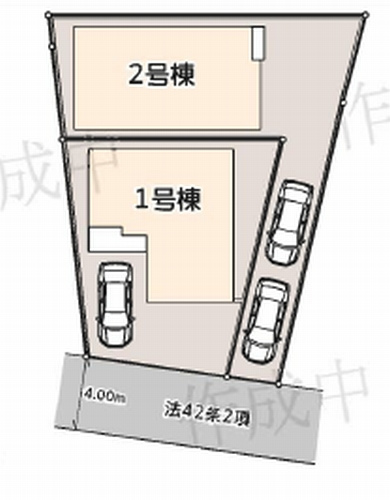 【区画図】 | 【仲介手数料０円】相模原市南区相武台1丁目　新築一戸建て　全2棟 | 相模原市南区相武台1丁目　新築一戸建て　全2棟