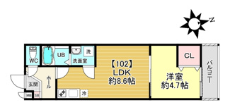 【間取り】 | （仮称）深草小久保町　新築アパート