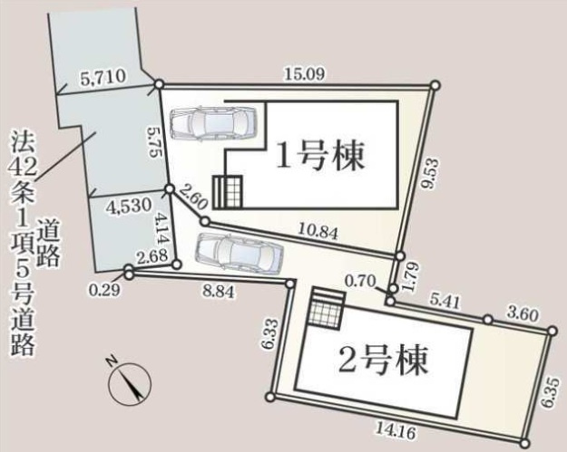市川市大和田５丁目第５の区画図