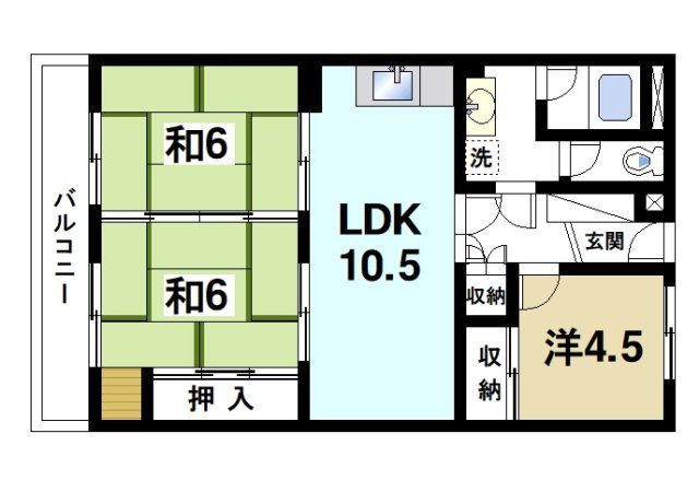 南京終マンションAの間取り|ファミリーさんにおススメの間取りです。