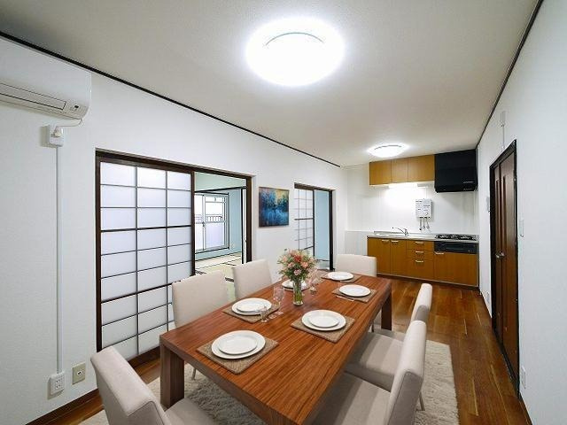 南京終マンションAの居間・リビング|CGで家具等を配置したもので家具等は含まれません
