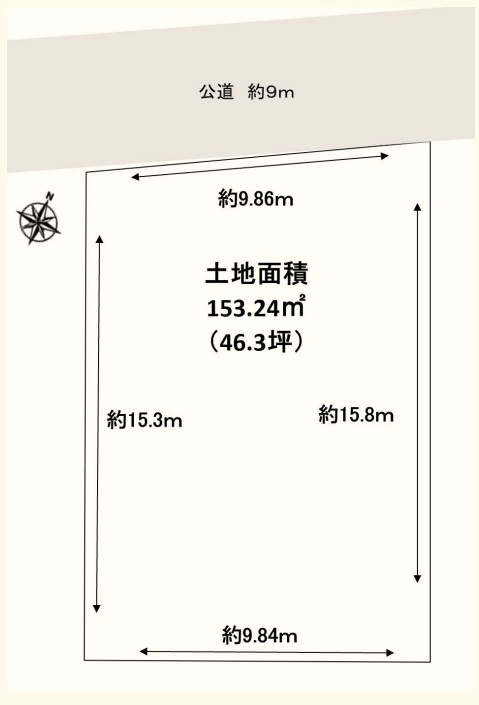 三郷市　上口1丁目　売地　全1区画の土地図|土地図です
