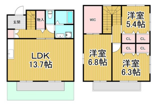 すみれテラス　F棟の間取り
