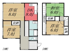 【間取り】 | 瀬又I貸家/81.14