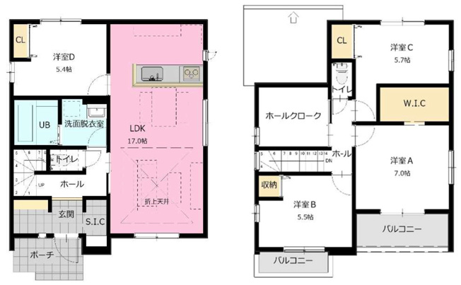 【間取り】 | LIGARE　天童市柏木町1丁目1期　1号棟 | ★内覧予約でブランド米2kg★