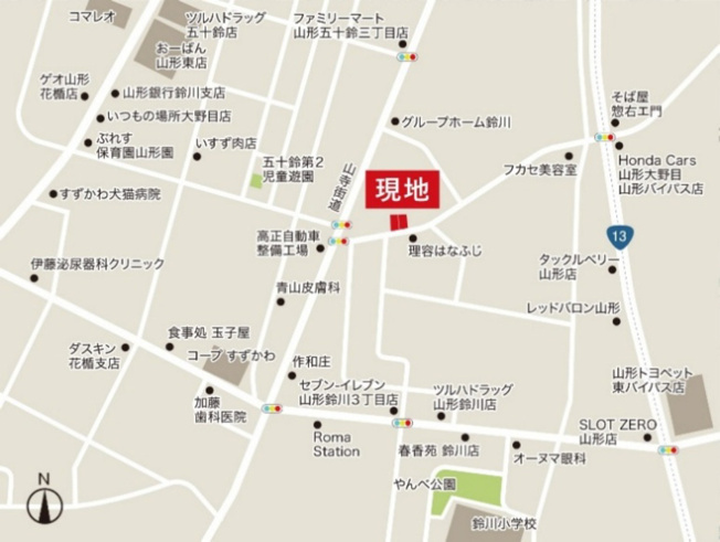 【地図】 | LIGARE　山形市大野目１丁目１期　１号棟