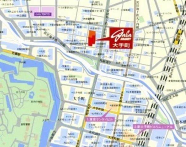 千代田区神田錦町１丁目の賃貸マンションの地図
