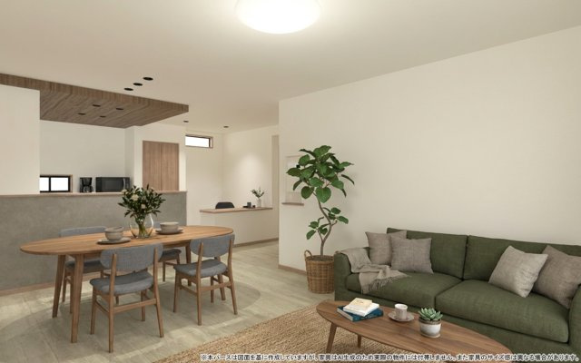 【完成予想図】 | 【LDK　イメージパース】
※画像は設計図面を基に作成したイメージです。