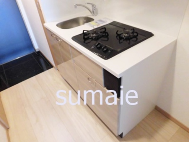 ルーブル東十条のキッチン|2口ガスコンロのシステムキッチンです