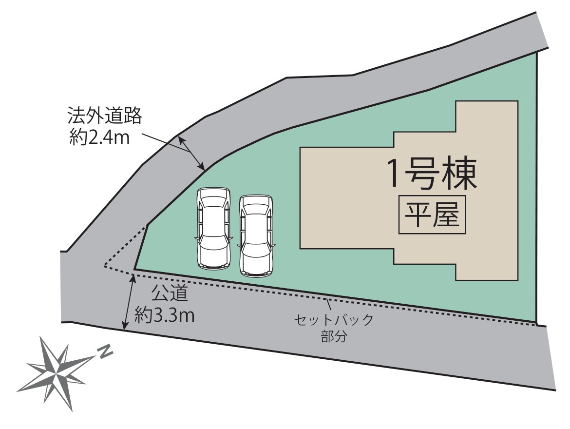 糟屋郡宇美町明神坂1丁目第2-1棟（1号棟）の区画図|配置図（1号棟）