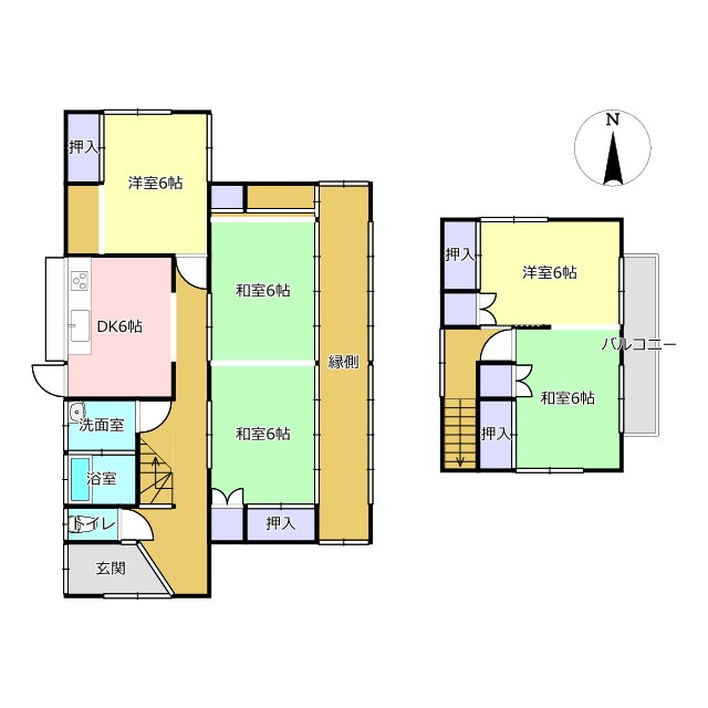 熊本市南区野田３丁目の中古一戸建の間取り