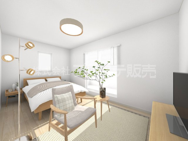 奈良市中辻町の新築一戸建の洋室|２階洋室（主寝室）完成イメージ／南向きですので、陽あたり良好です♪