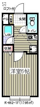 ２０ＢＯＸ壱番館　K-062の間取り