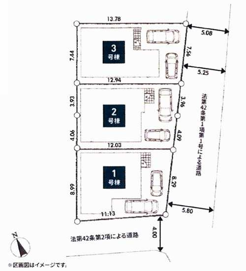 厚木市金田第2　新築戸建全3棟　2号棟の区画図