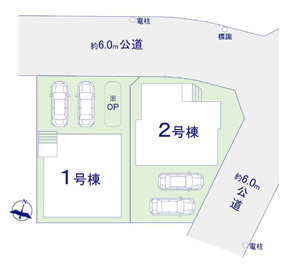 糟屋郡篠栗町５期　１号棟の区画図