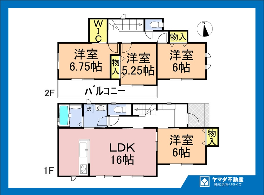 ハートフルタウン　一宮市時之島　全5区画分譲の間取り|■B号棟　■ヤマダ不動産　株式会社リライフ　
■夢のマイホーム購入をフルサポートします！