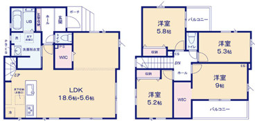 糟屋郡篠栗町５期　２号棟の間取り