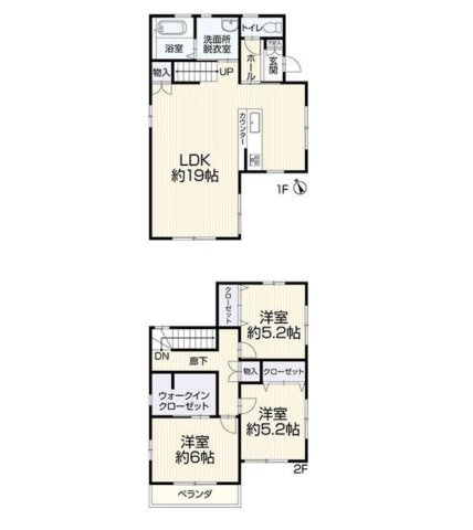 知多市寺本台４丁目　中古戸建の間取り