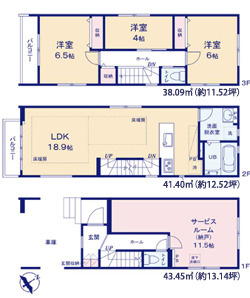 福岡市東区筥松１期　１号棟の間取り