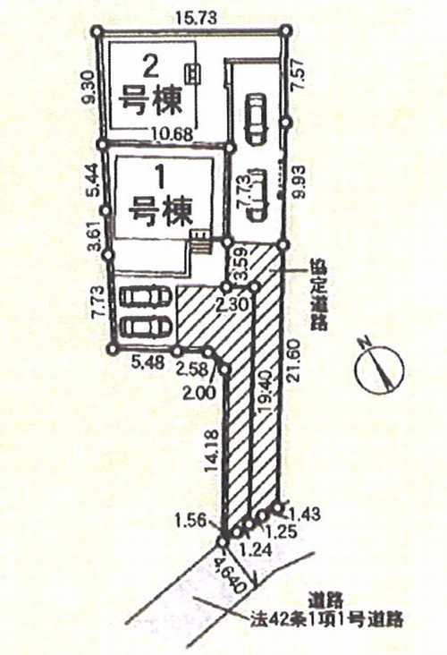 厚木市下荻野第19　新築戸建全2棟　1号棟の区画図