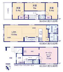 福岡市東区筥松１期　２号棟の間取り