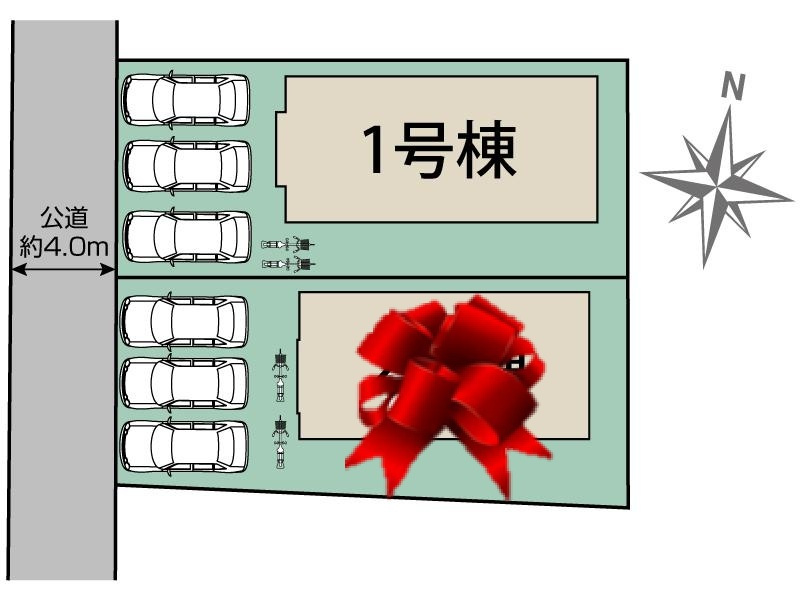 【ブルーミングガーデン】宇都宮市陽東4丁目 全2棟の区画図