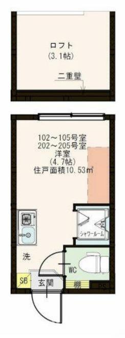 杉並区下井草２丁目のアパートの間取り