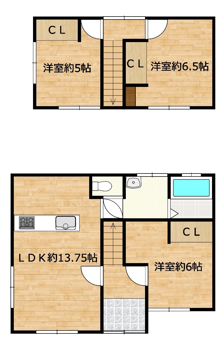 八戸市大字大久保字行人塚の間取り